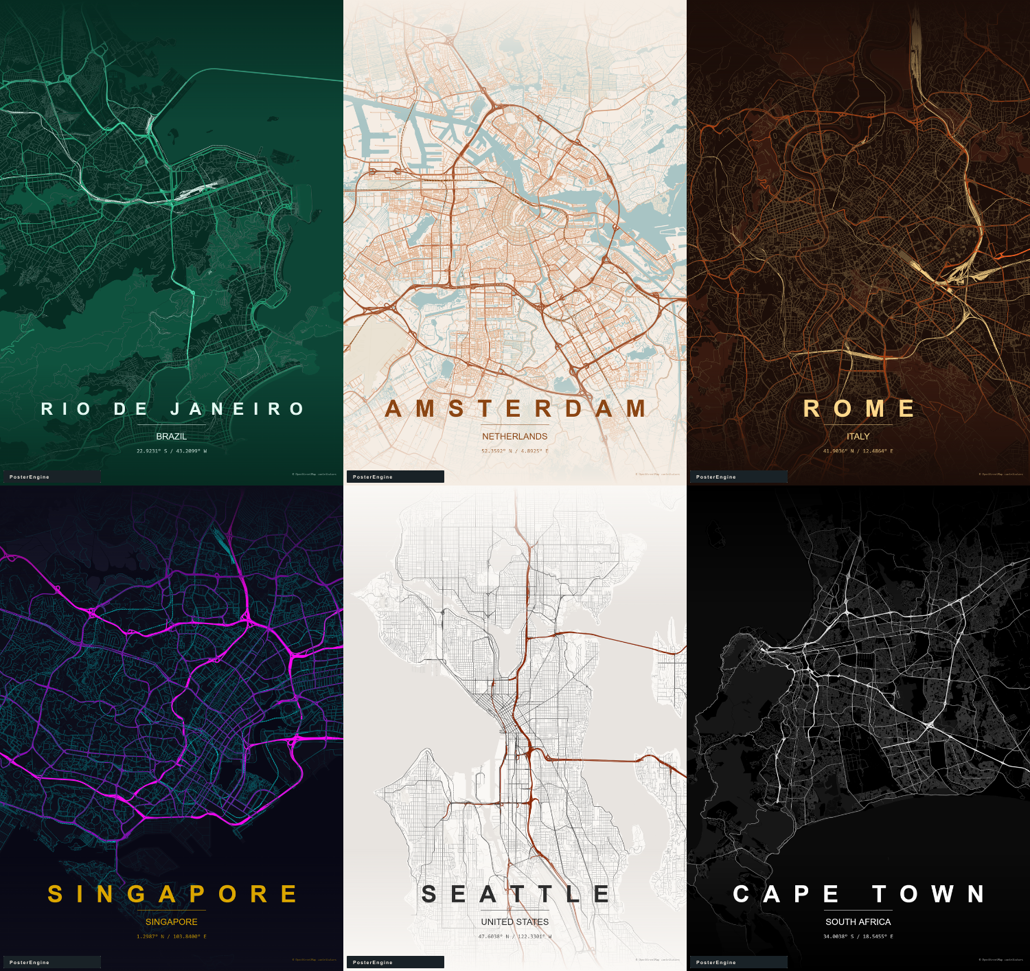 PosterEngine map wallpaper example